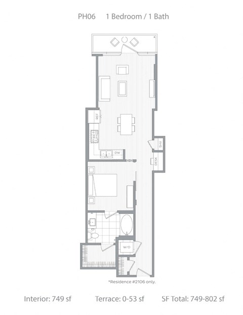 PH06 1 bedroom 1 bath at Stanza Little Italy, California